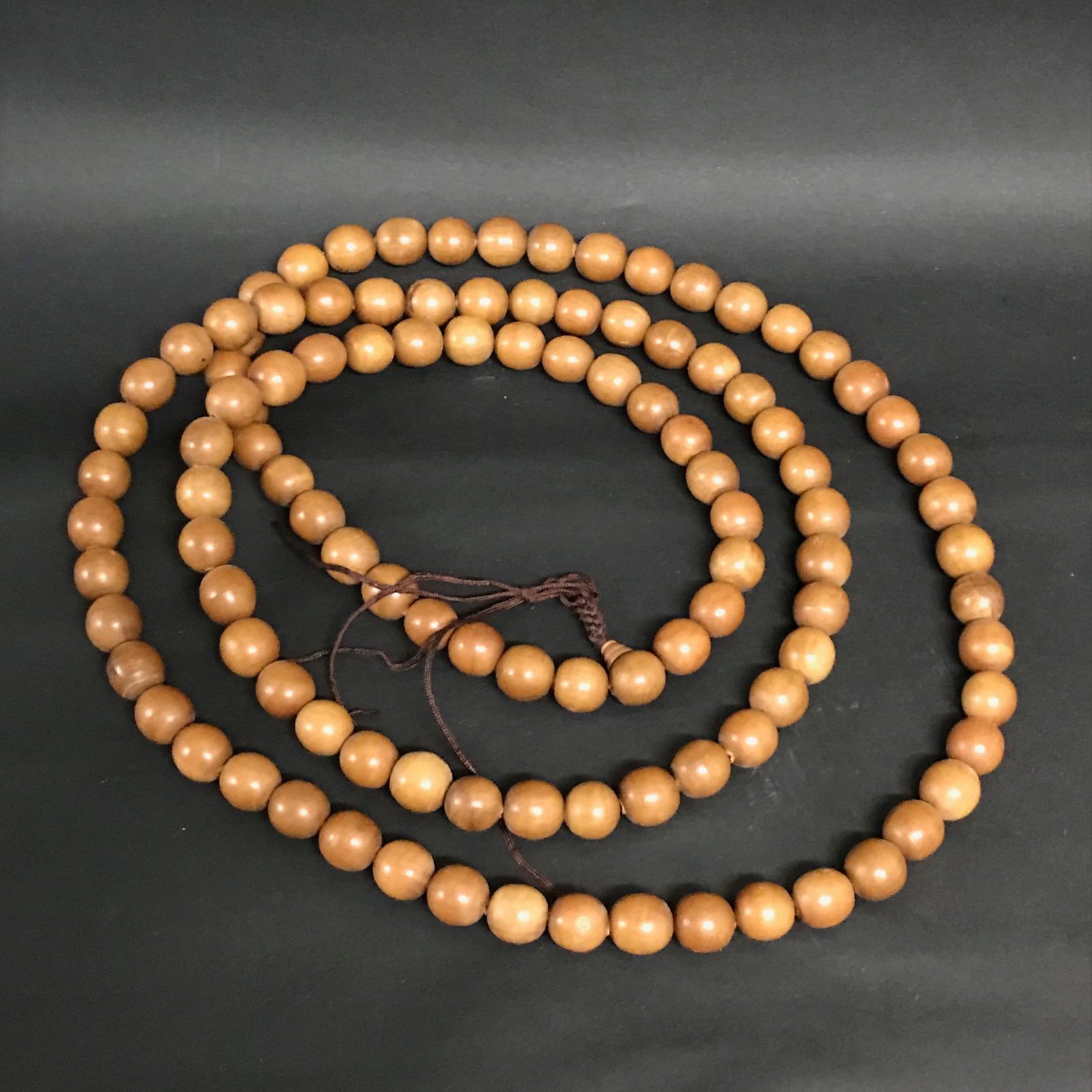 Tibetan Art Carved Wood 108 Pcs. Praying Beads - 5