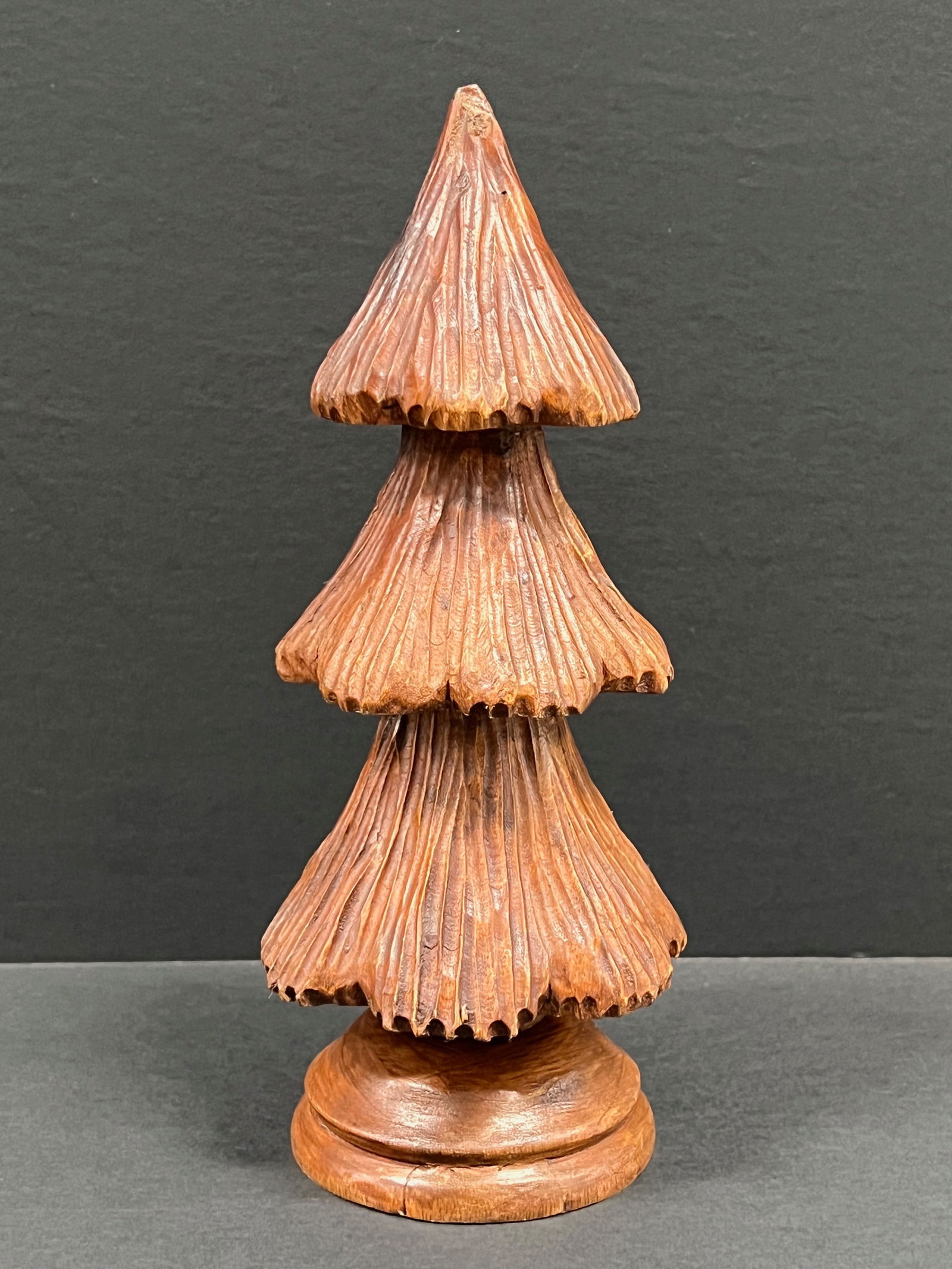 Carved Wood Christams Tree Sculpture - 2