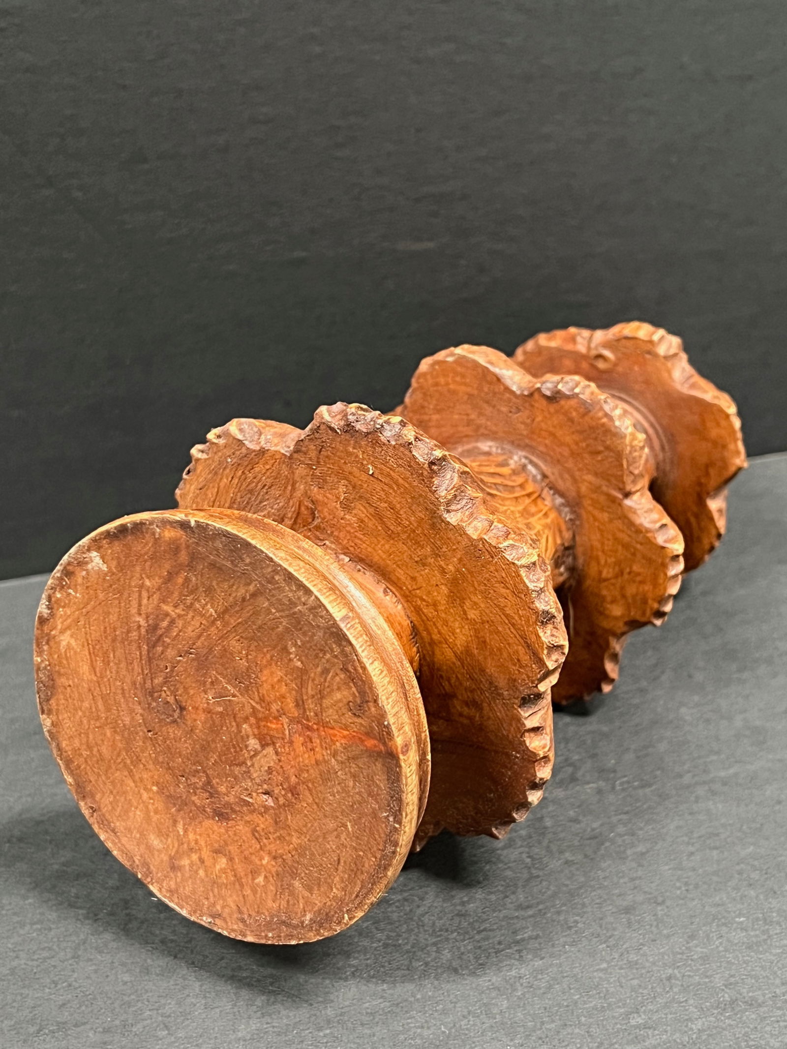 Carved Wood Christams Tree Sculpture - 5