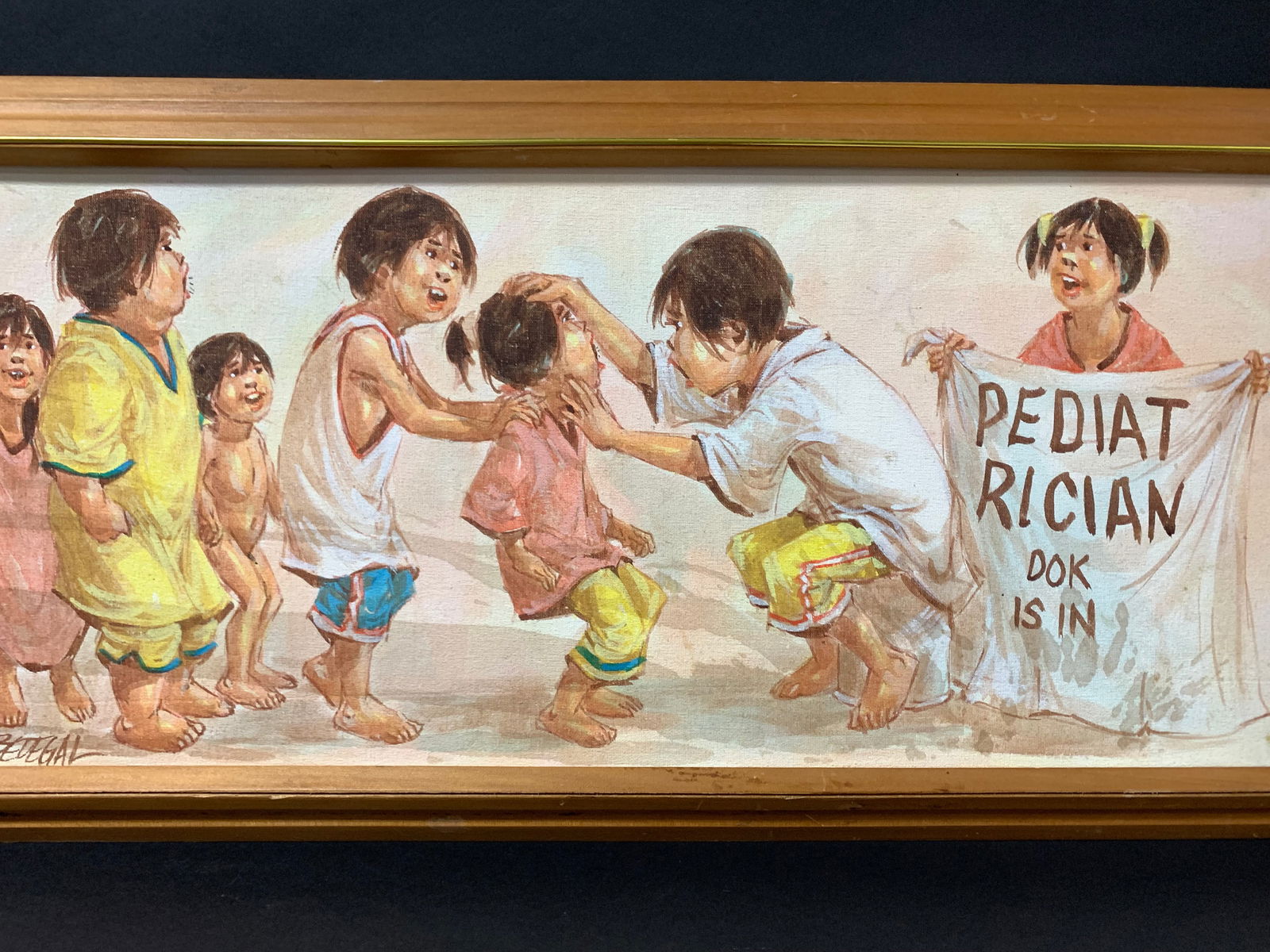 Vintage Oil Painting with Children - 6