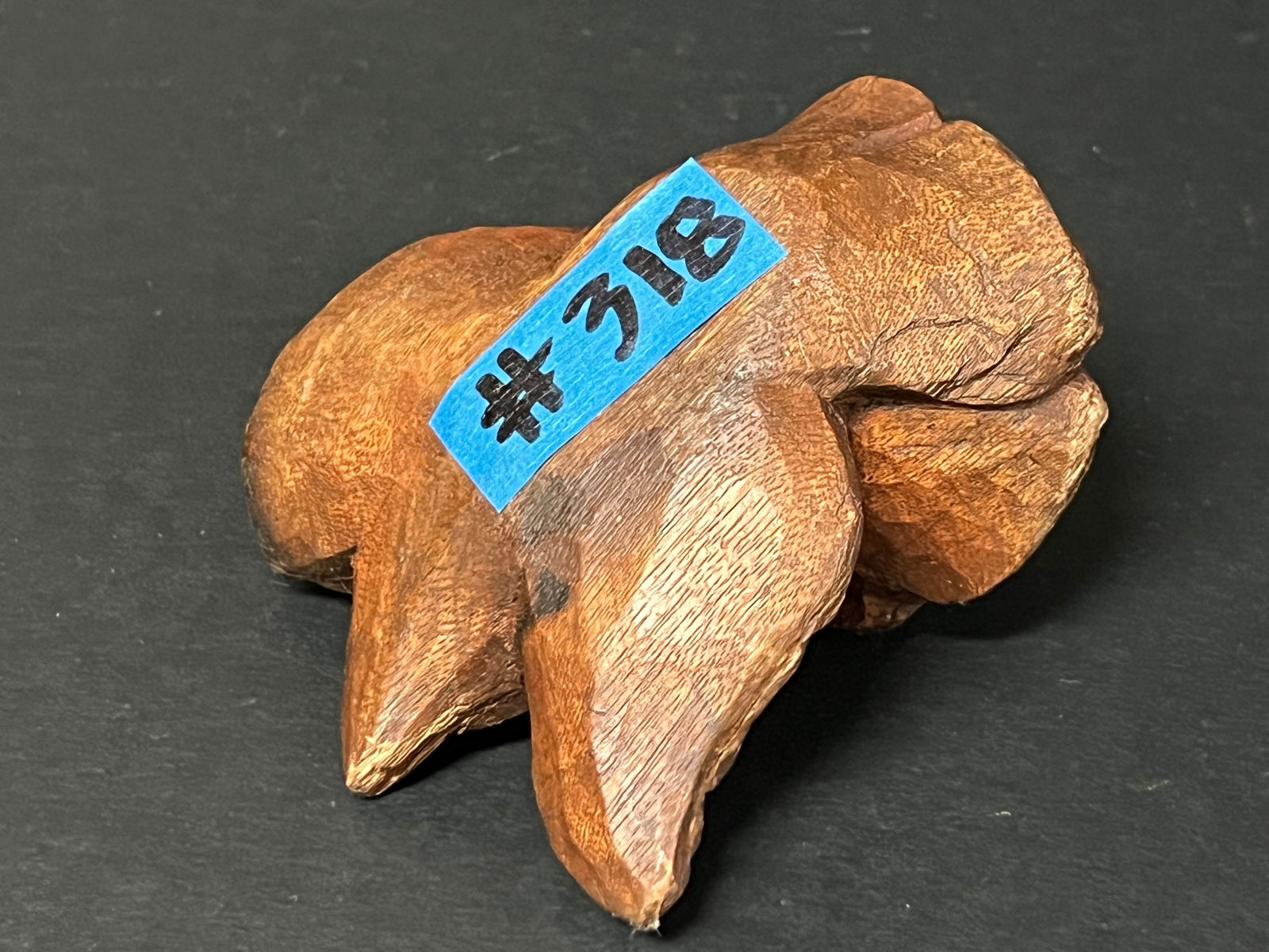 Carved Wood Rose Flower Sculpture - 7