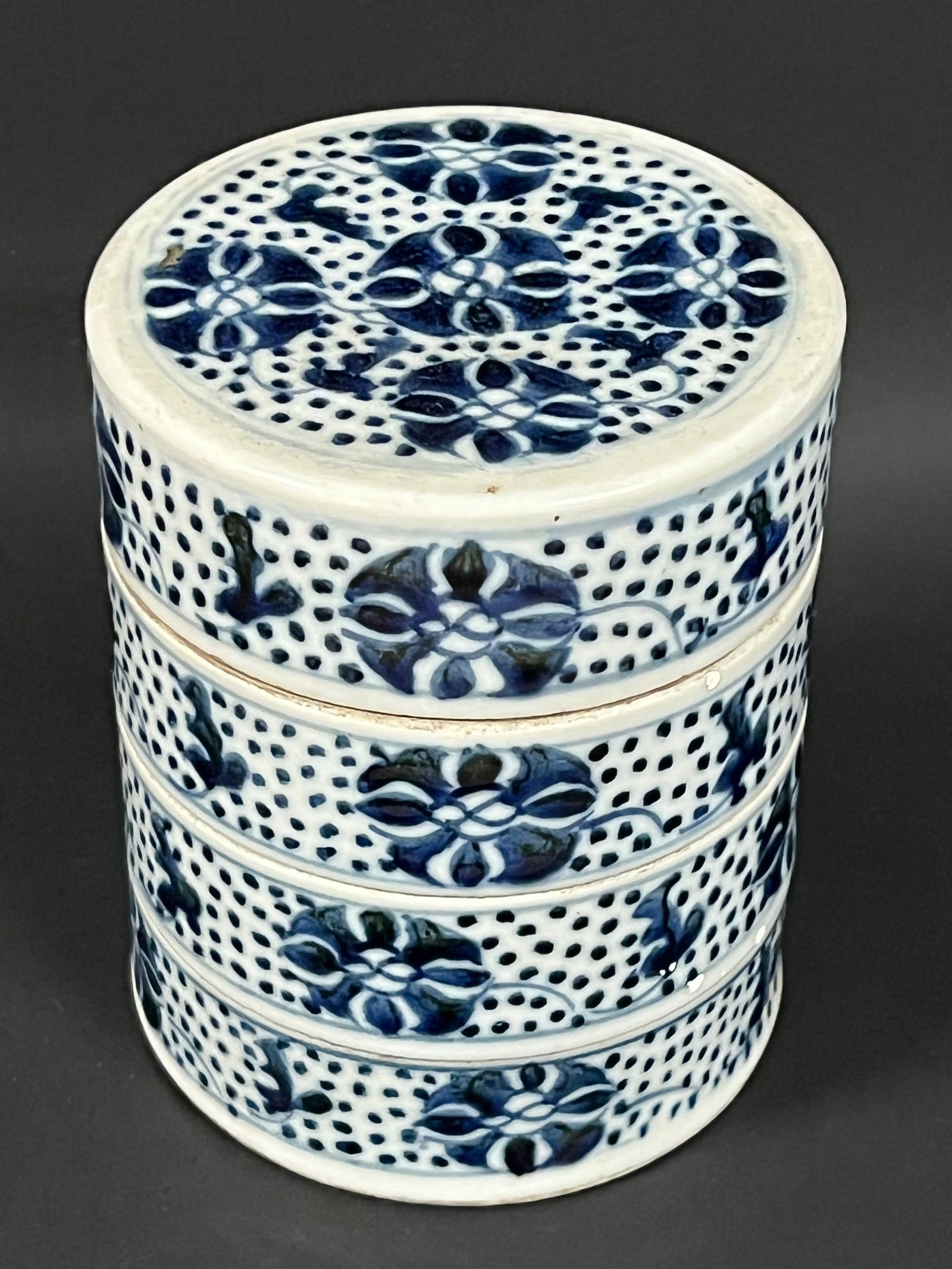 Chinese Porcelain Blue and White Stackable Box - 6