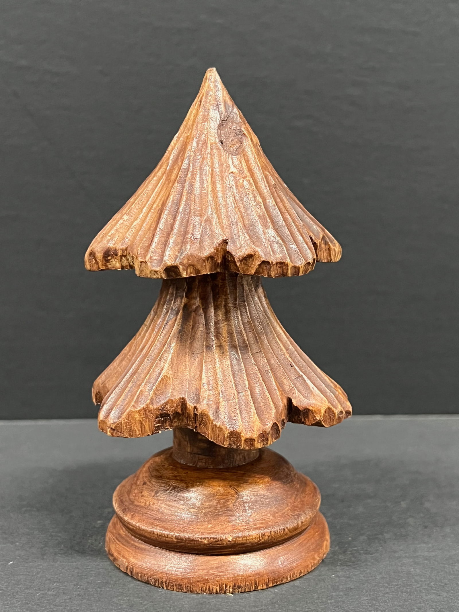 Carved Wood Christmas Tree Sculpture - 5