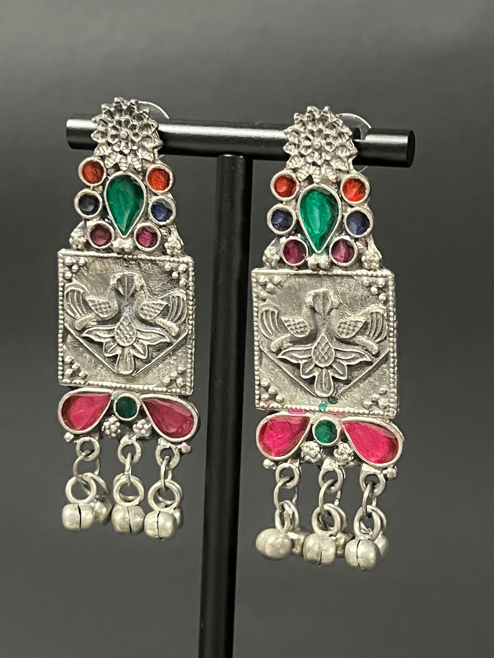Pair of Metal and Beads Earrings - 3