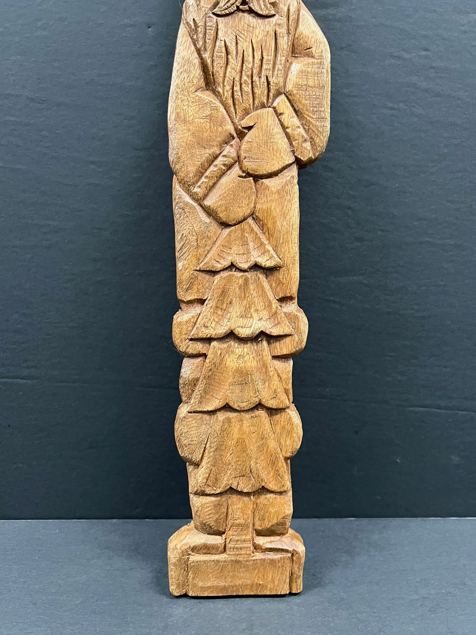 Carved Wood Santa Claus Wall Plaque Sculpture - 3