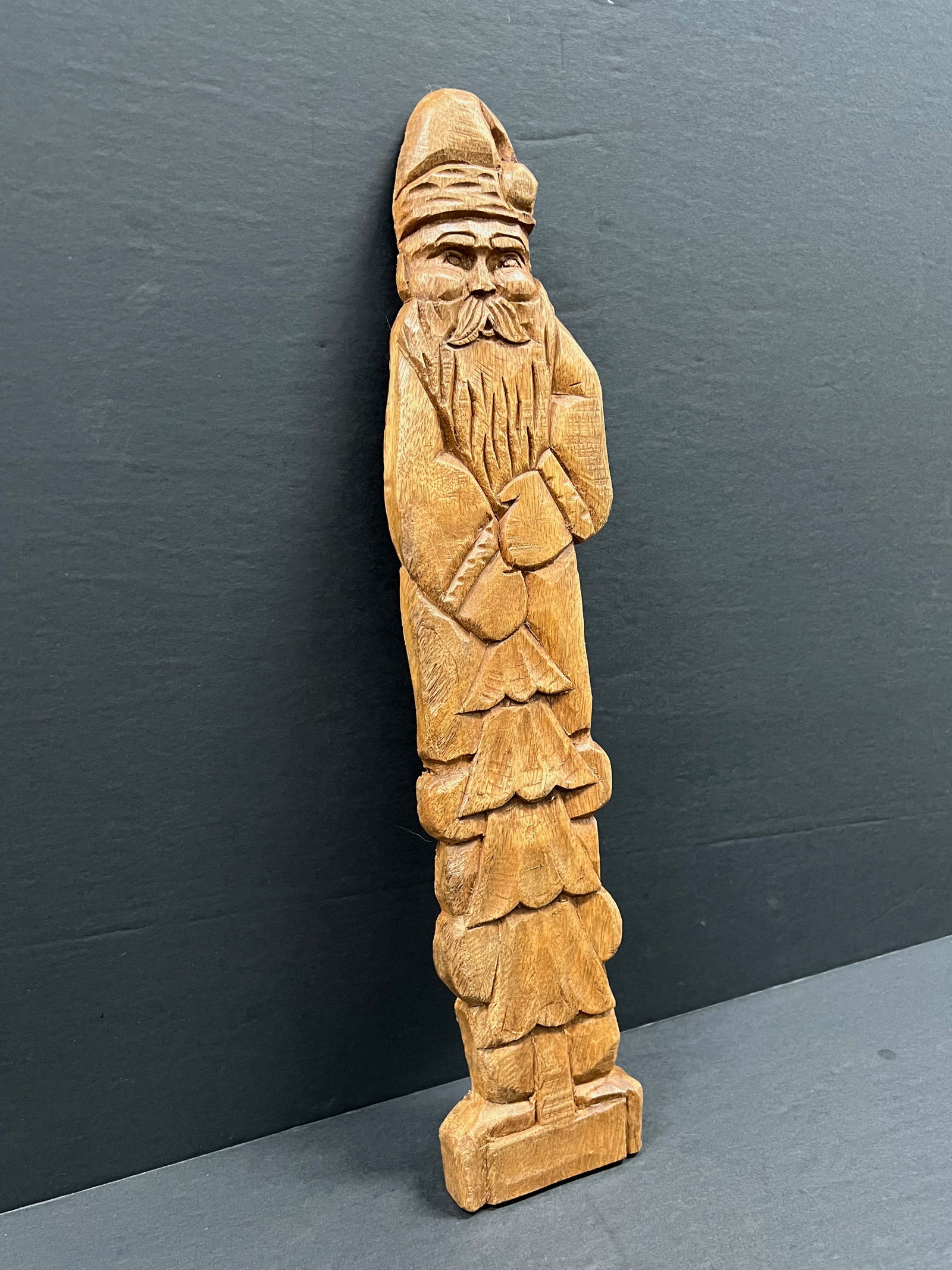 Carved Wood Santa Claus Wall Plaque Sculpture - 5