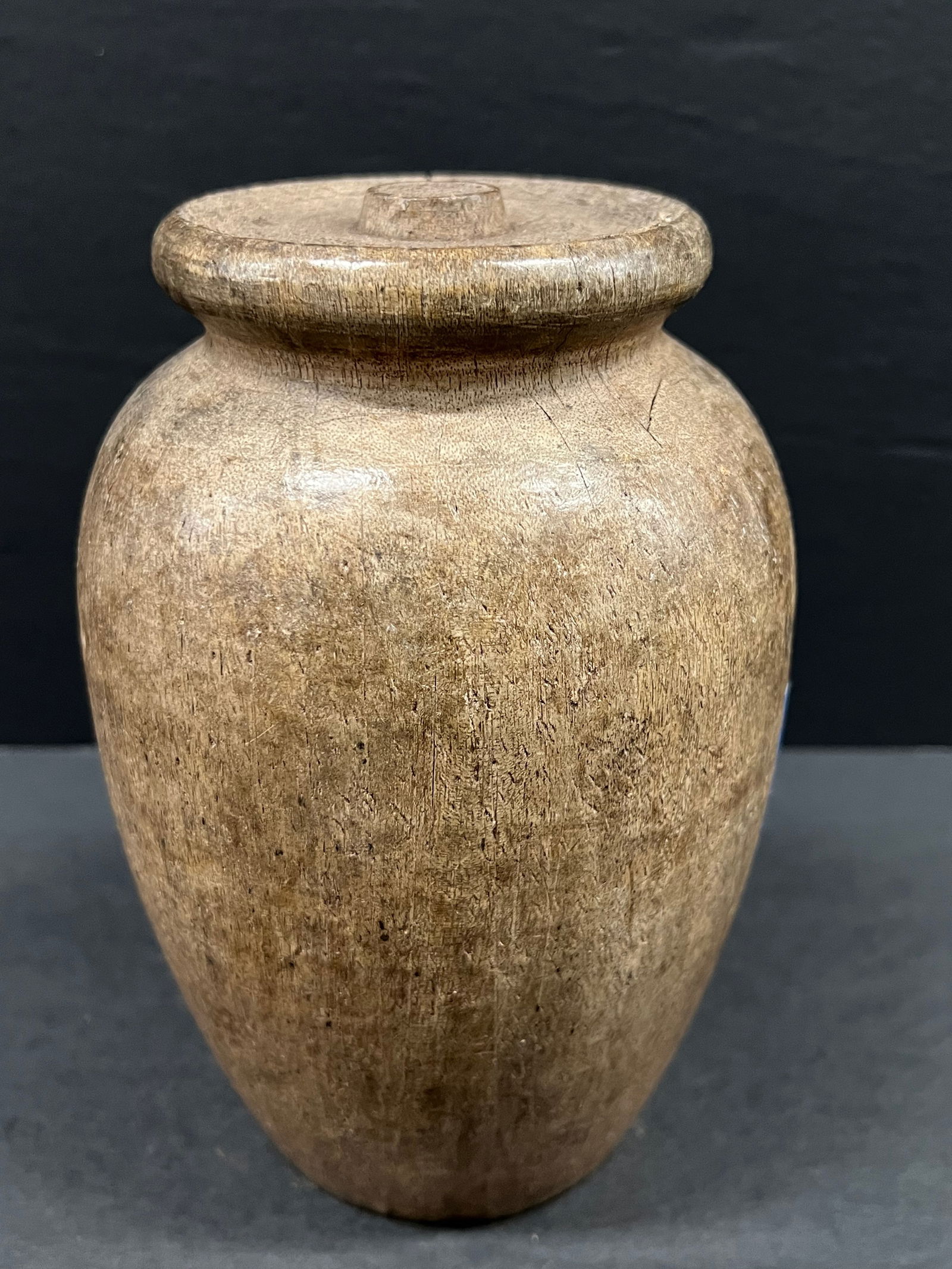 Carved Wood Urn Sculpture - 3