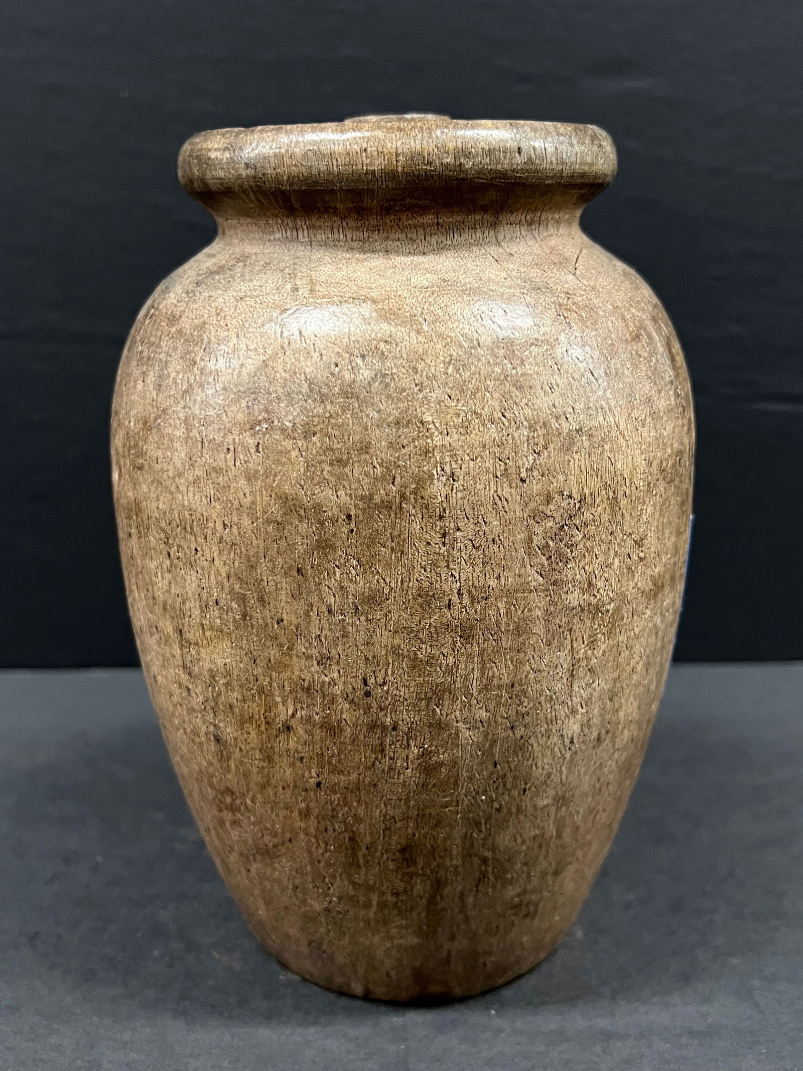 Carved Wood Urn Sculpture - 4