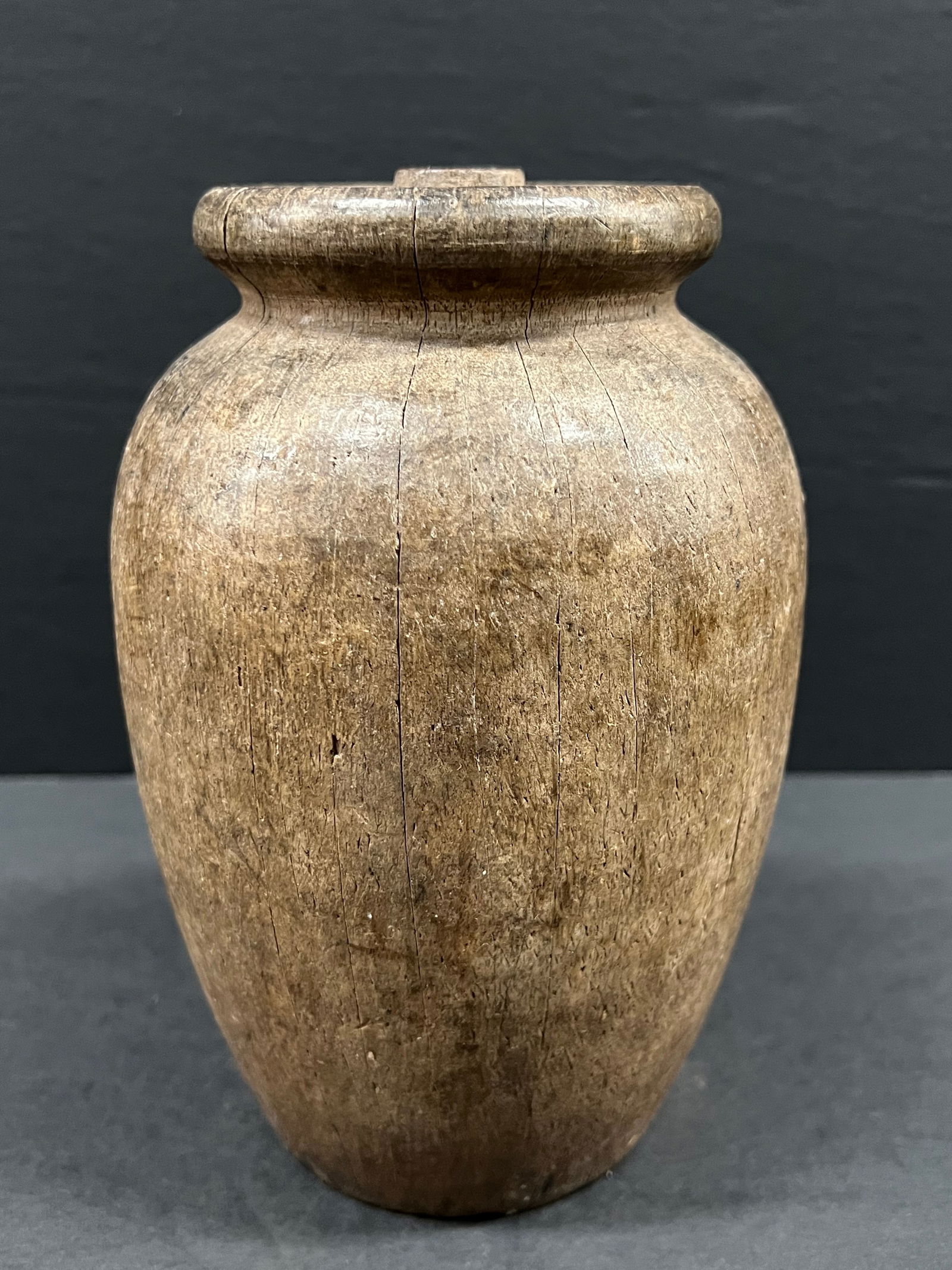 Carved Wood Urn Sculpture - 5