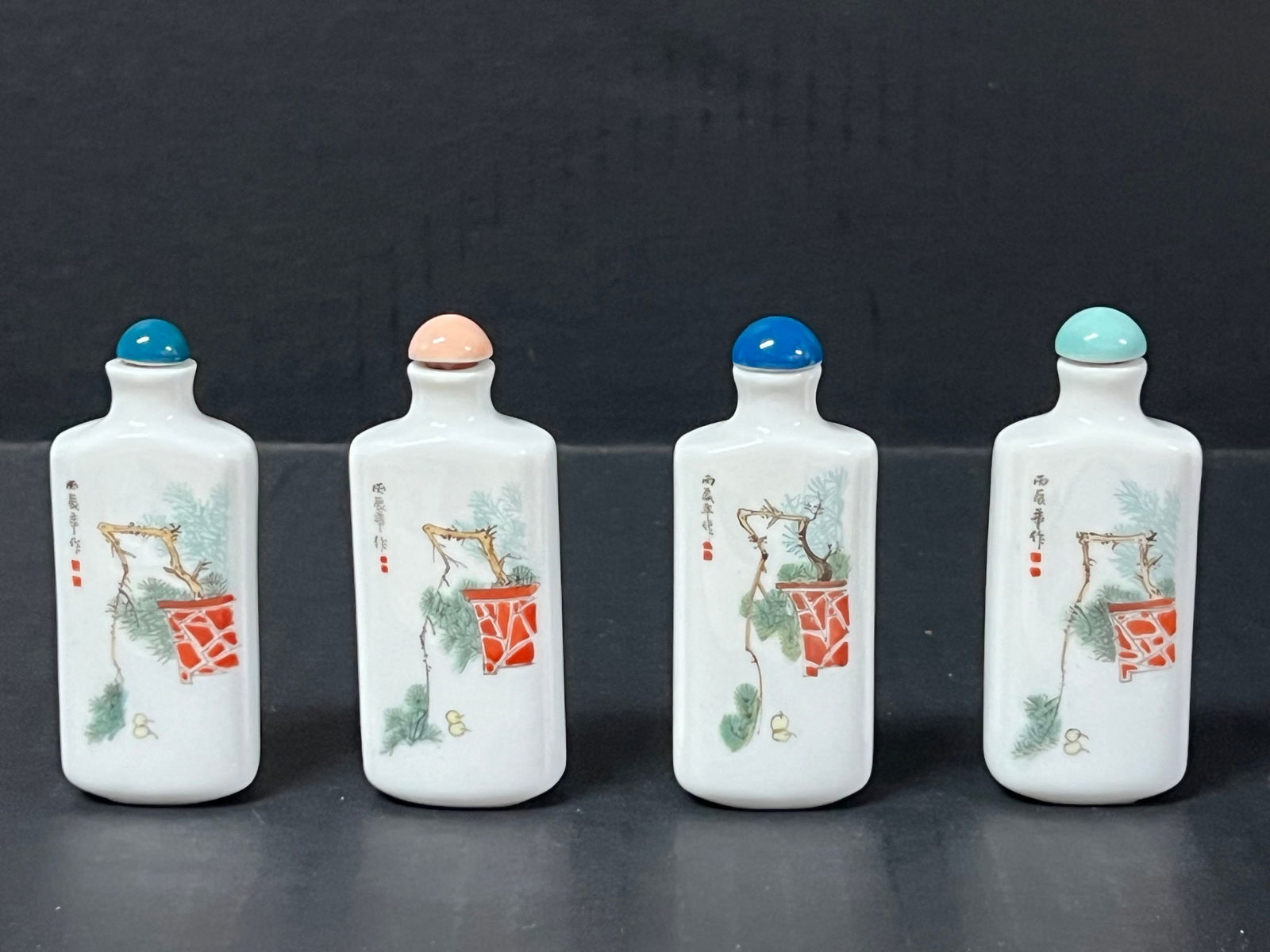 Chinese Porcelain Snuff Bottle Set of 4 - 4