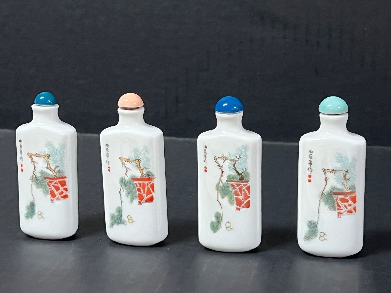 Chinese Porcelain Snuff Bottle Set of 4 - 5