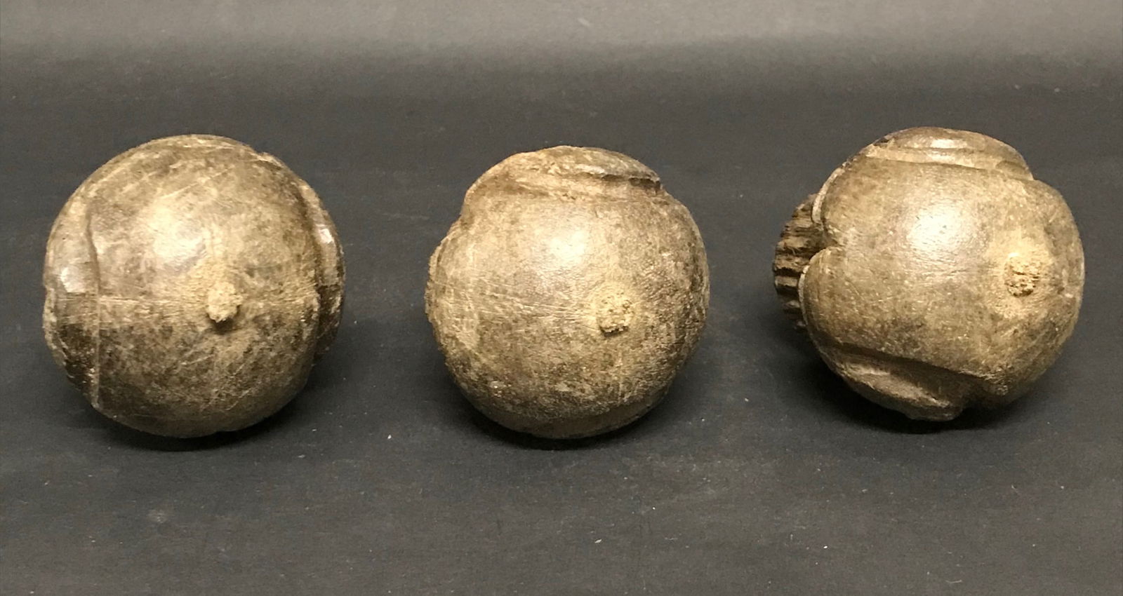 Carved Wood Miniature Cupcakes Sculpture Set of - 5