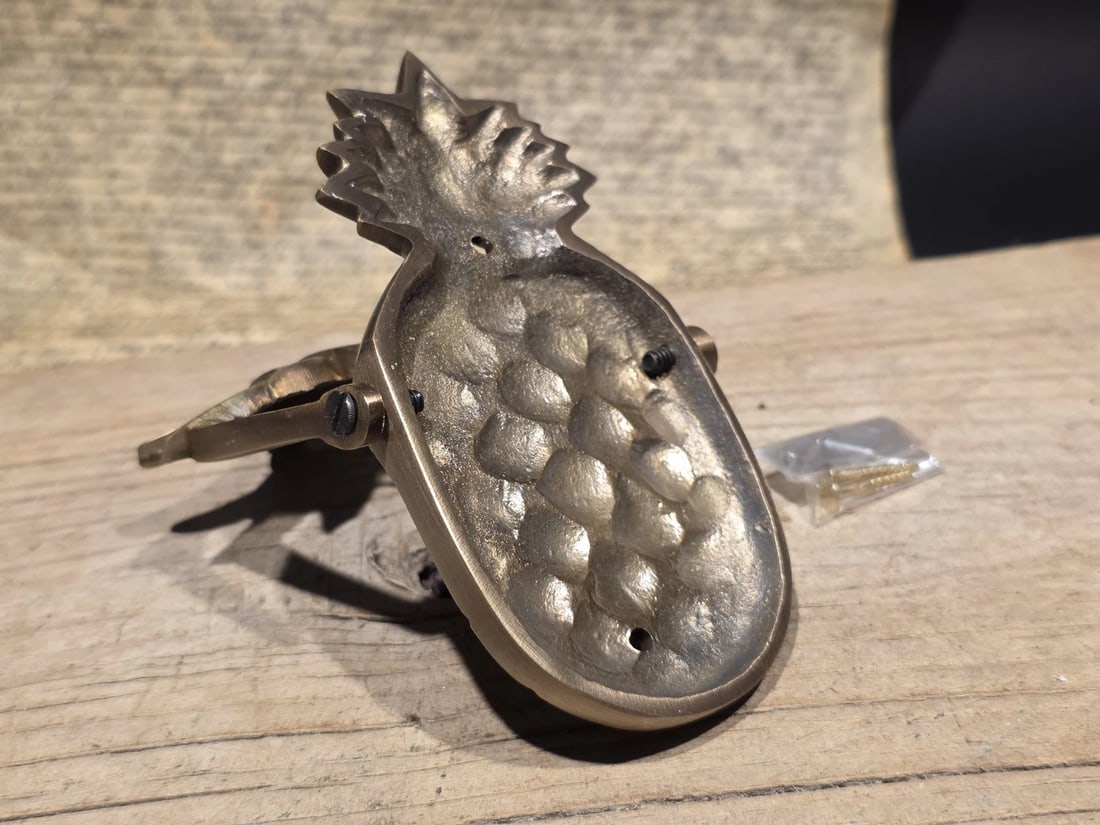 Solid Brass Pineapple Door Knocker Colonial Welcome Sign - 7