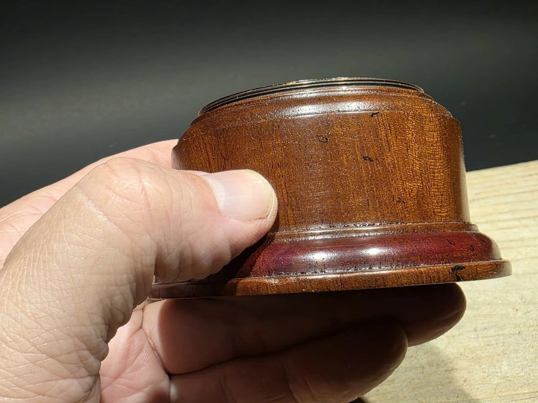 Turned Mahagony Wood Compass - 7