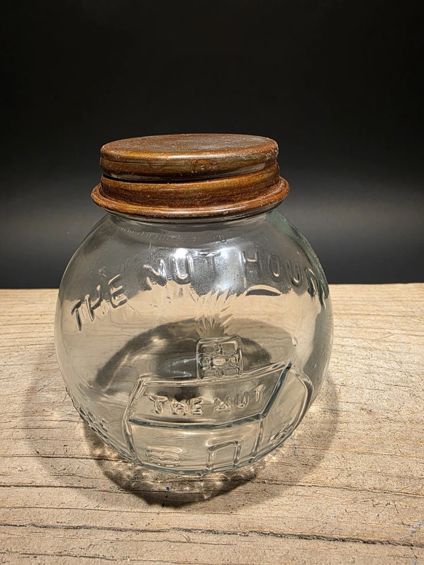 4 1/2" Glass Nut House Store Jar - 2