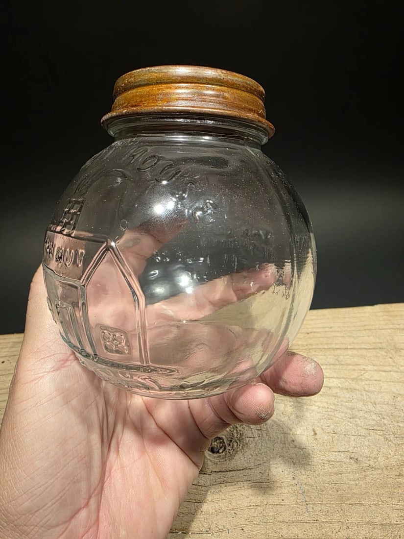 4 1/2" Glass Nut House Store Jar - 3