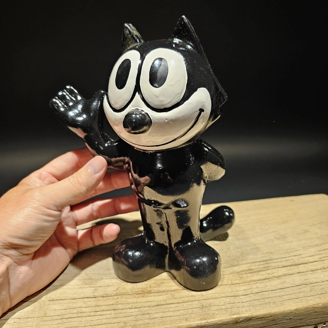 8 1/2" Black Cast Iron Felix Coin Bank (1 of 14)