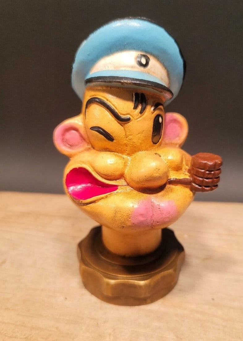 Cast Iron Popeye Sailor Figure Radiator Cap Statue - 2
