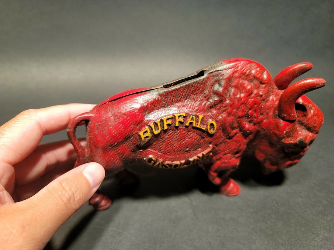 Buffalo Gasoline Cast Iron Coin Bank - 4