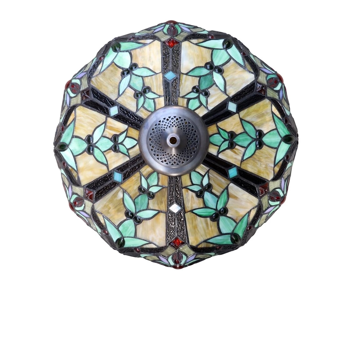 65 1/2" Stained Glass 2 light Pull Chain Floor Lamp - 4