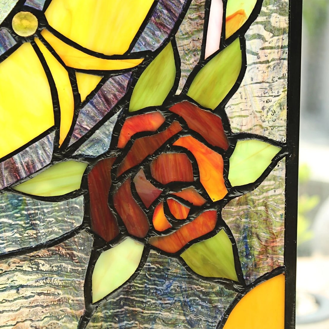 24.8" Stained Glass Window Hanging Panel Suncatcher - 4