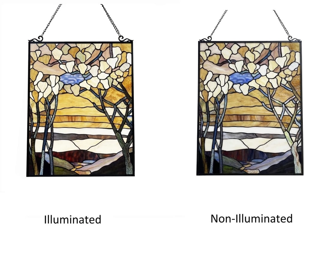 25" Stained Glass Window Hanging Panel Suncatcher - 3
