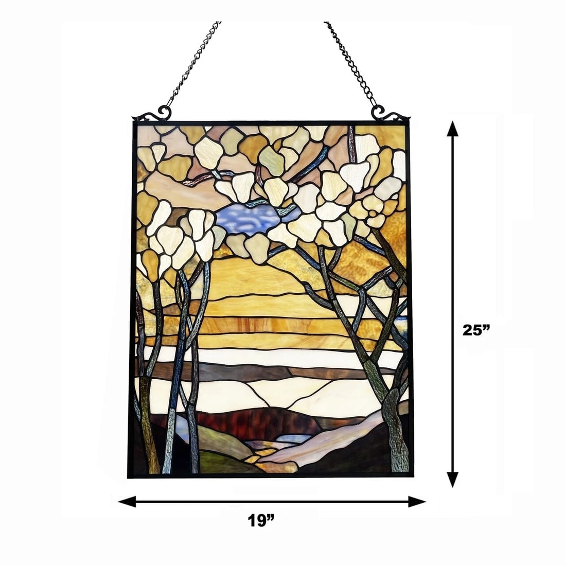 25" Stained Glass Window Hanging Panel Suncatcher - 5