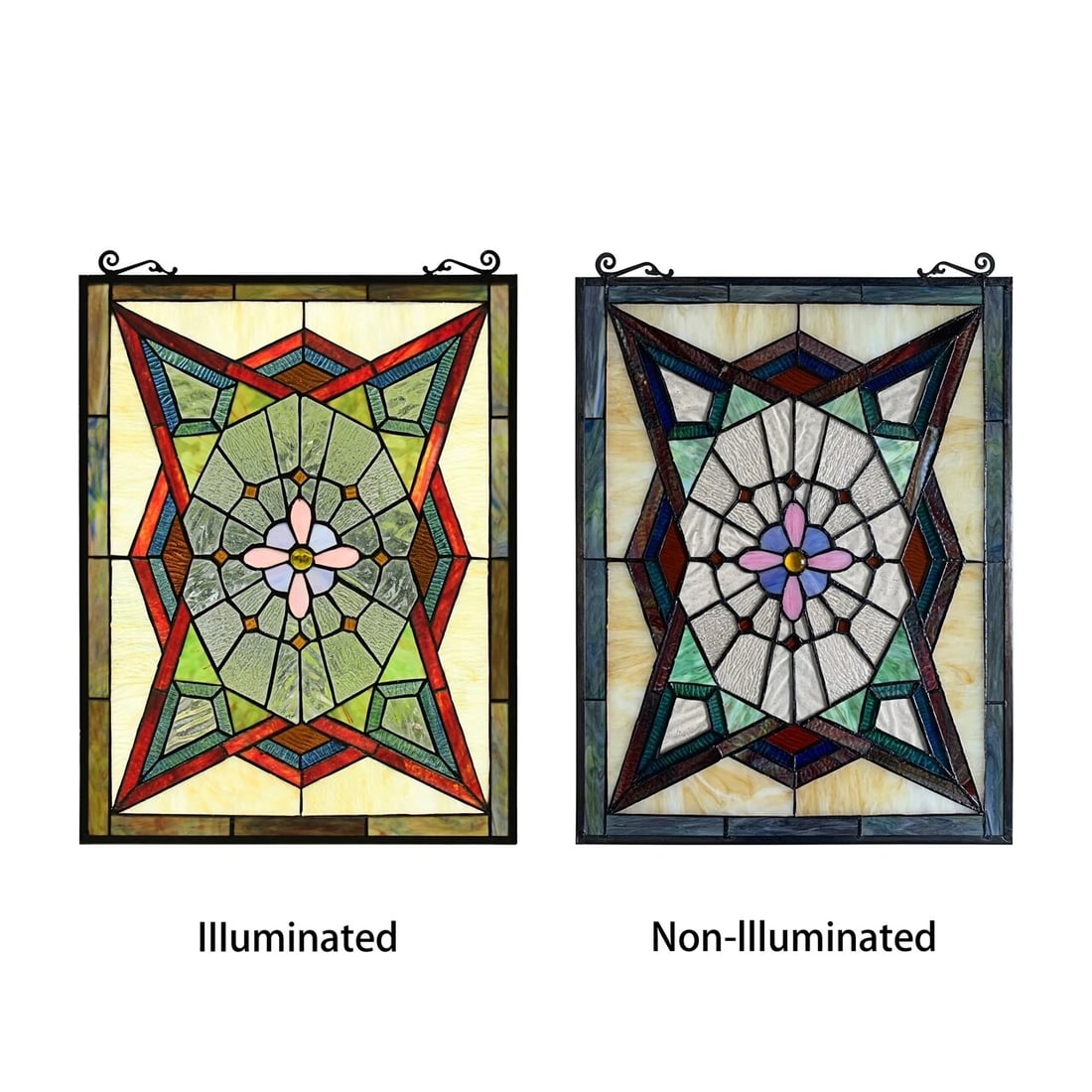 25" Stained Glass Window Hanging Panel Suncatcher - 6