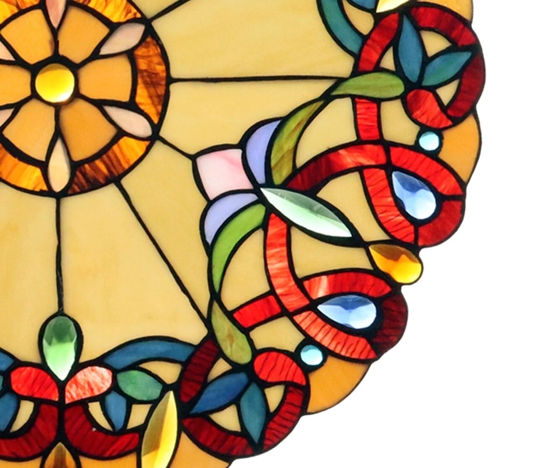 20" Round Stained Glass Window Hanging Panel Suncatcher - 2