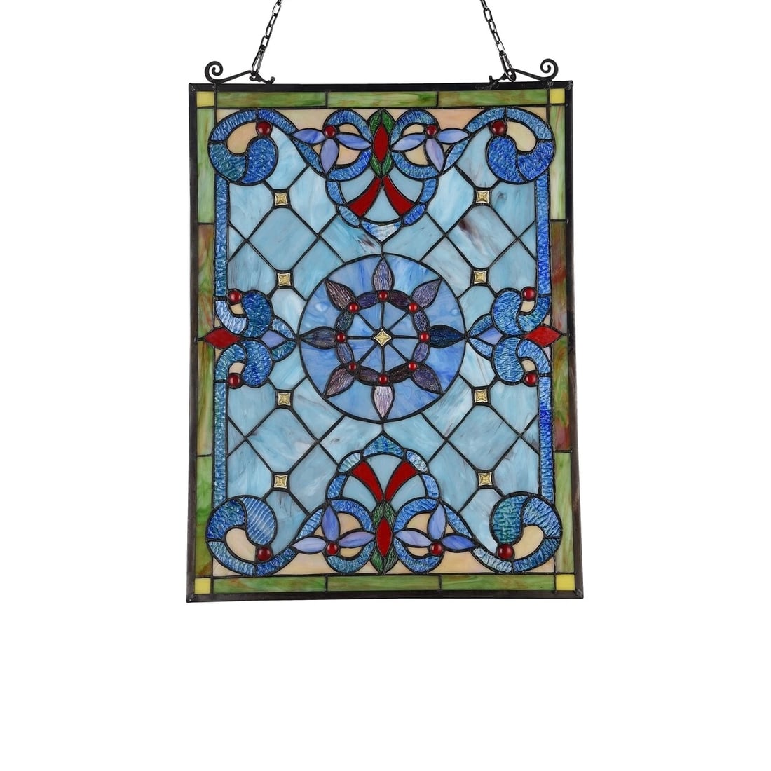 24.6" Rectangle Stained Glass Window Hanging Panel Suncatcher - 2