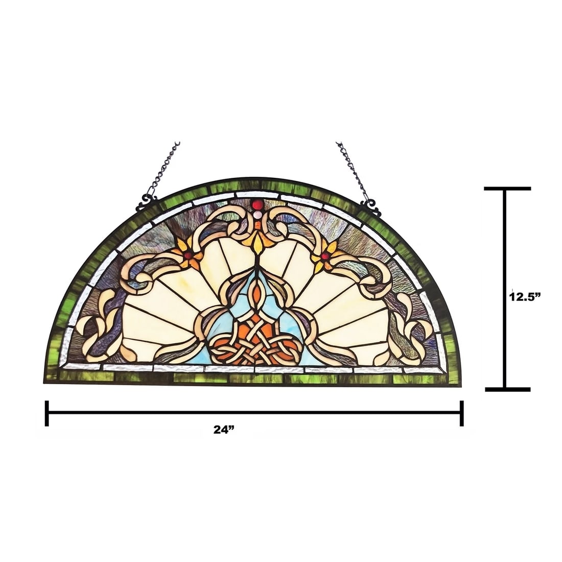 24" Stained Glass Window Hanging Panel Suncatcher - 4