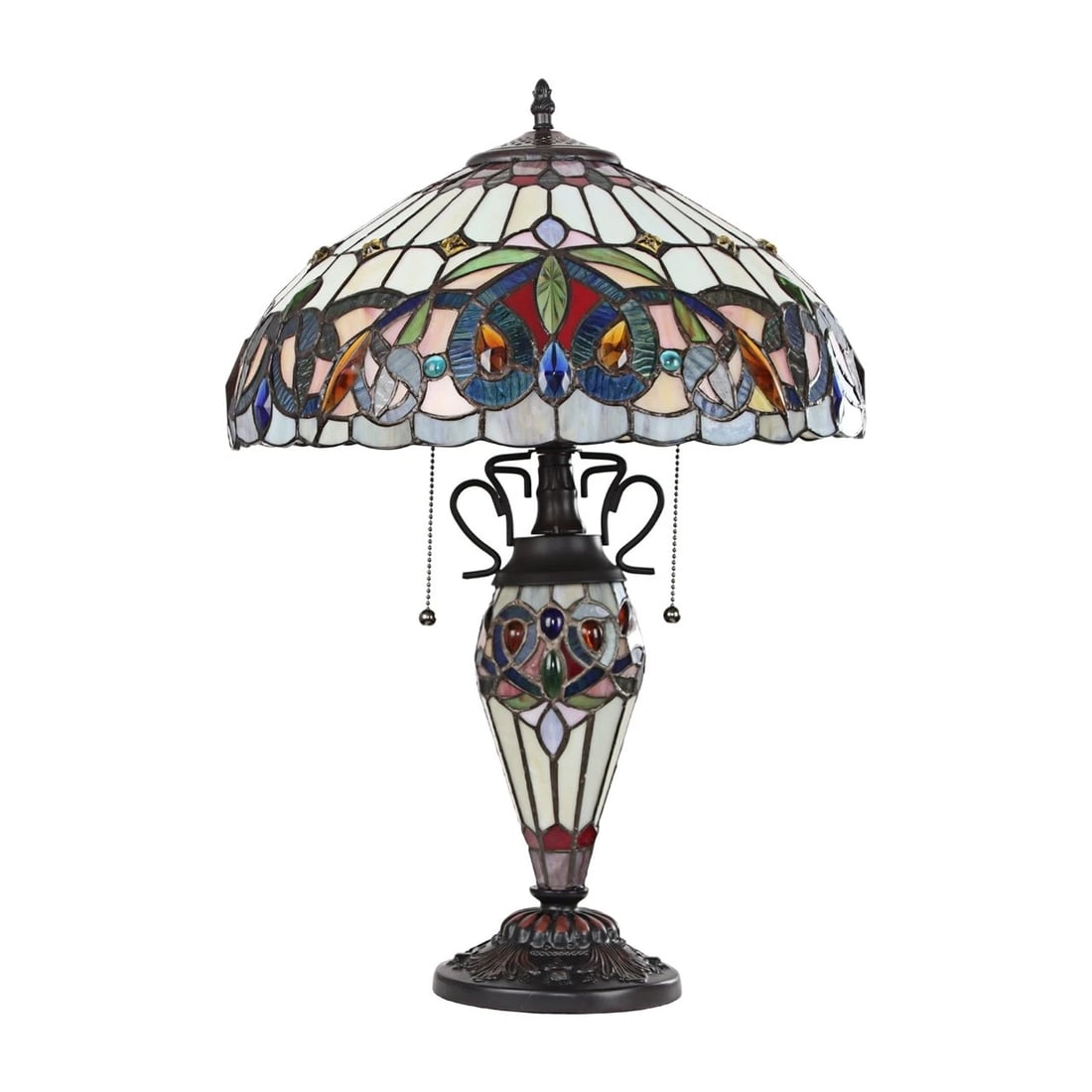 23.23" Stained Glass Lit Base Table Lamp - 2