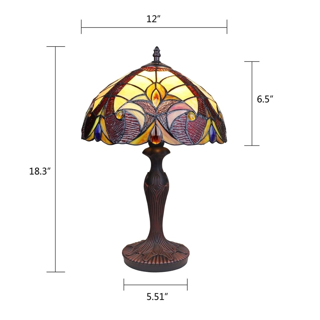 18.3" 1 light Stained Glass Table Lamp - 9