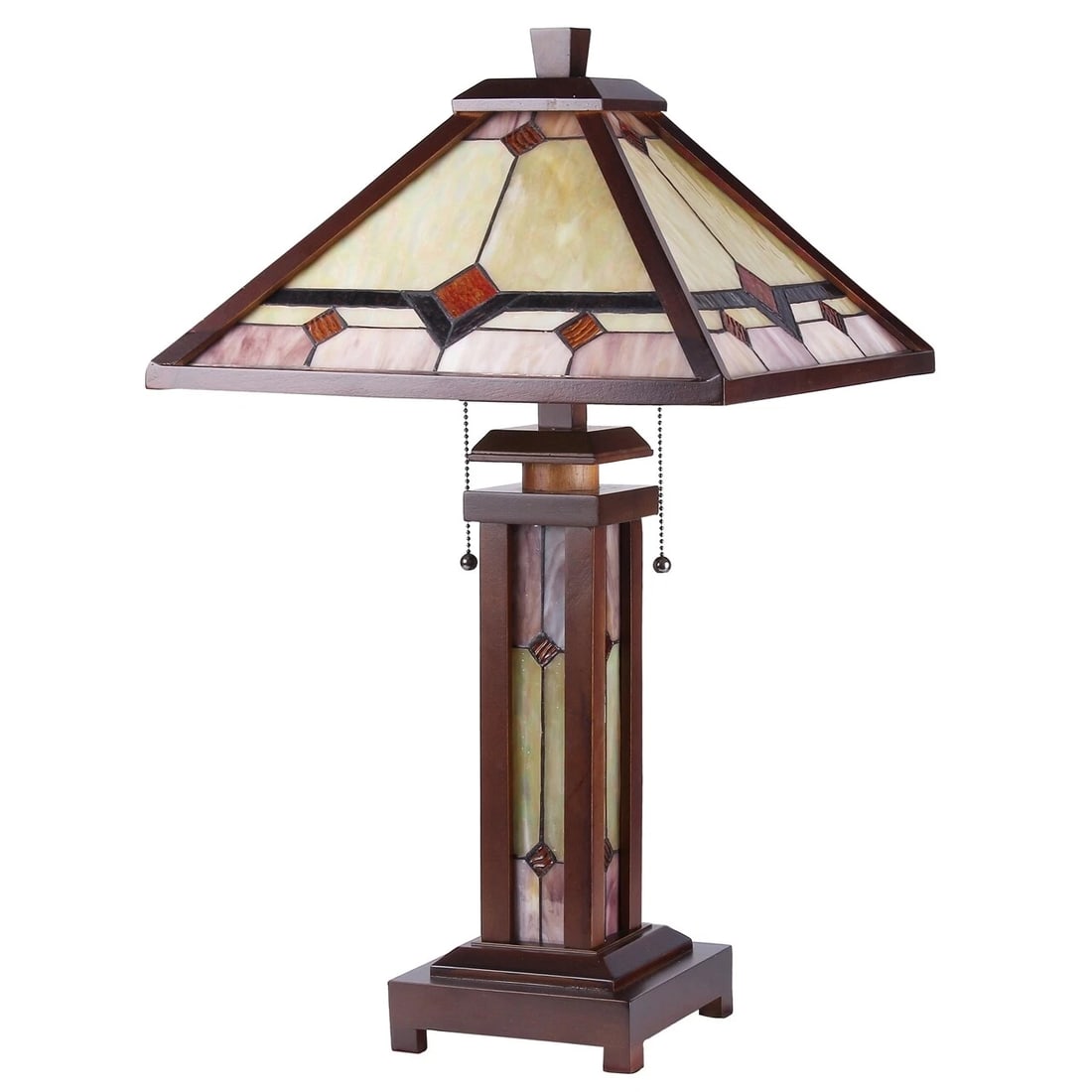25.6" 3 light Stained Glass Mission Table Lamp - 2