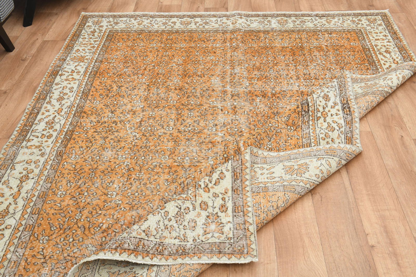 6.8x9.9 ft, ORANGE TURKISH RUG - 9