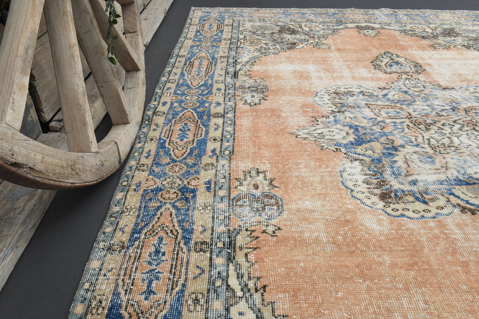 6'7x10'4 ft, Orange, TURKISH VINTAGE RUG - 5