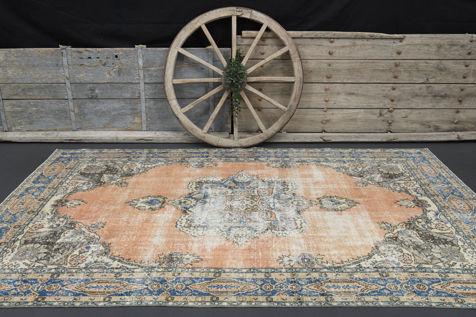 6'7x10'4 ft, Orange, TURKISH VINTAGE RUG - 7