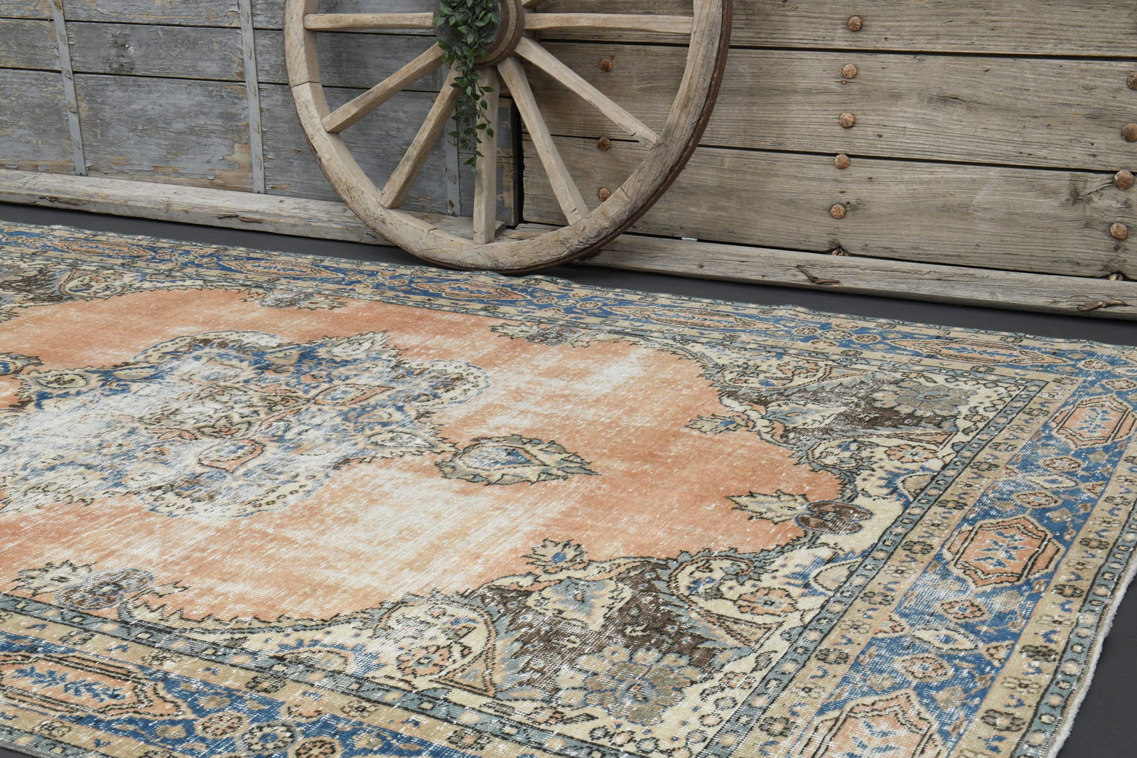 6'7x10'4 ft, Orange, TURKISH VINTAGE RUG - 8