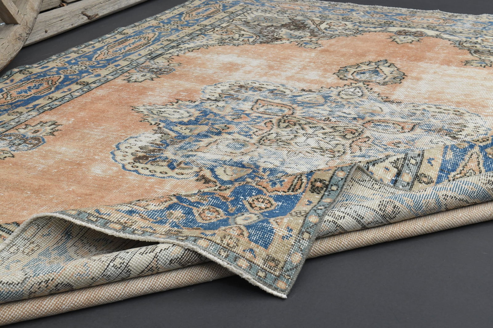 6'7x10'4 ft, Orange, TURKISH VINTAGE RUG - 9