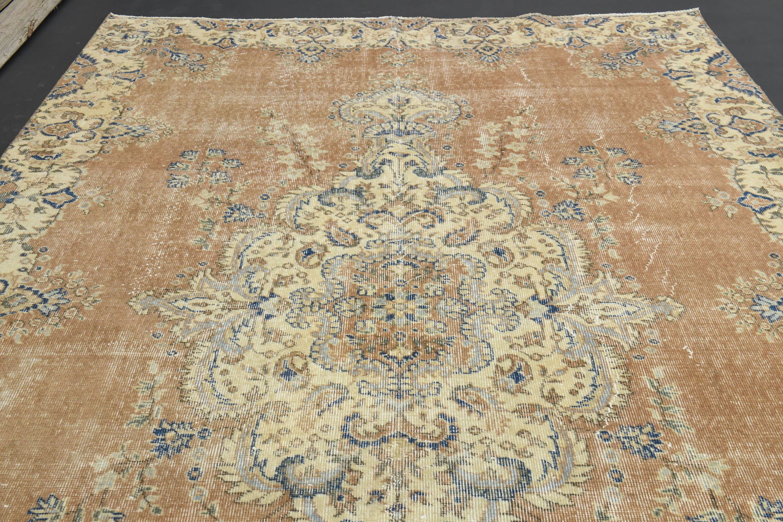 6'6x10'3 ft, FADED Orange Turkish Rug - 2