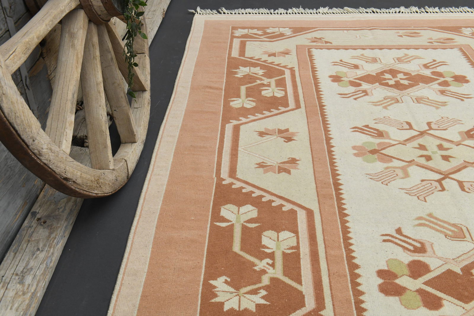 6.2x9.8 MINIMALIST Rug, Distressed Beige Orange - 2