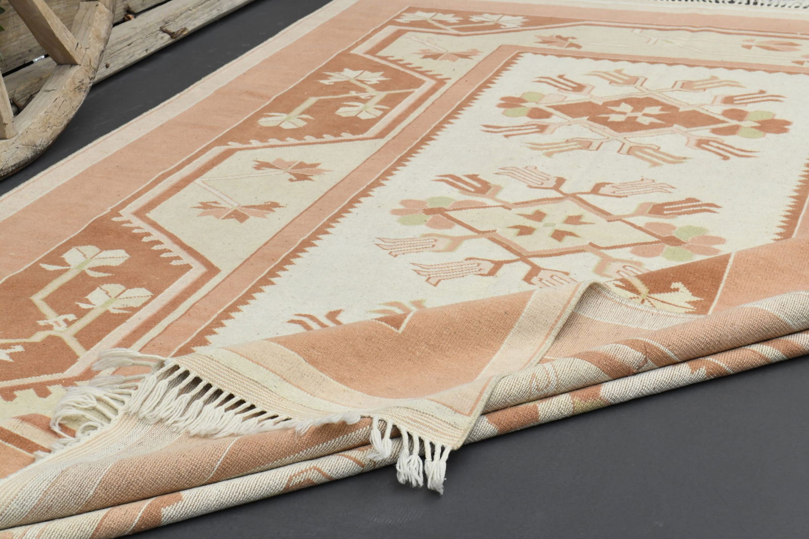 6.2x9.8 MINIMALIST Rug, Distressed Beige Orange - 8