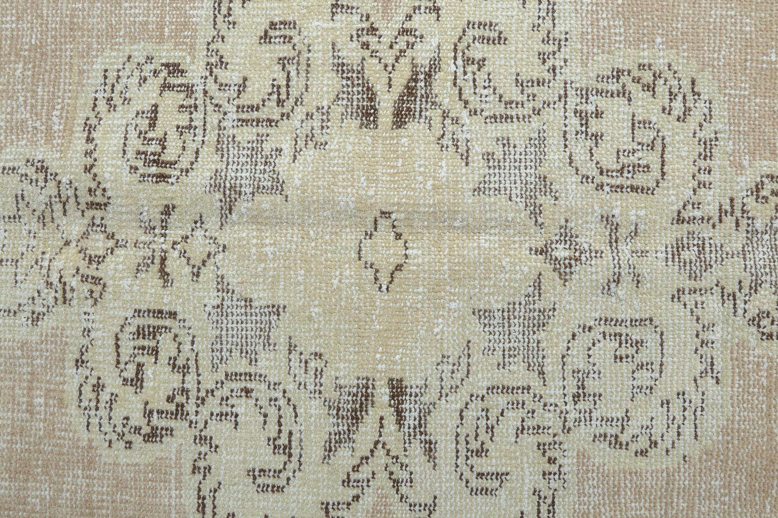 6.1x10 Beige Vintage Turkish Oushak Rug - 6