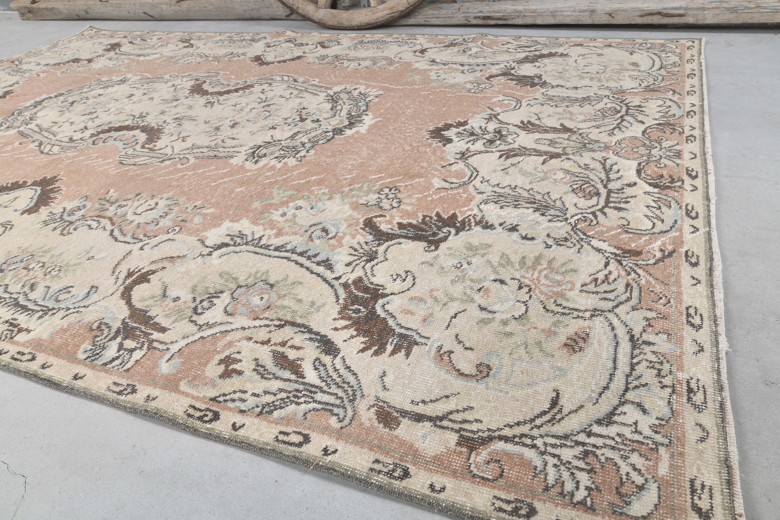 6x10 Turkish Vintage Rug, Beige Brown - 2