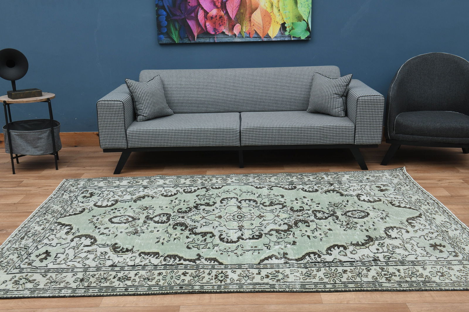 .9x8.8 ft, Turkish Rug, Green Beige Brown - 6