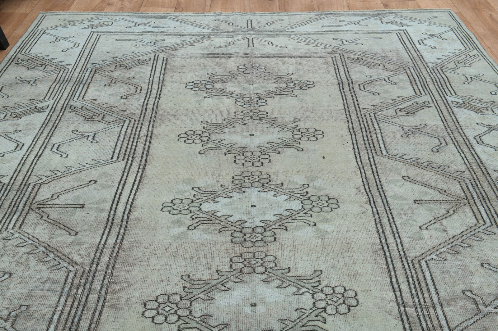 6x9 TURKISH RUG, Beige Brown Vintage - 6