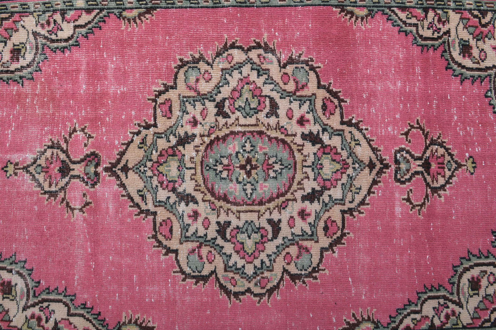 5x9 Turkish Pink Rug, Oriental Vintage Area Rug - 7