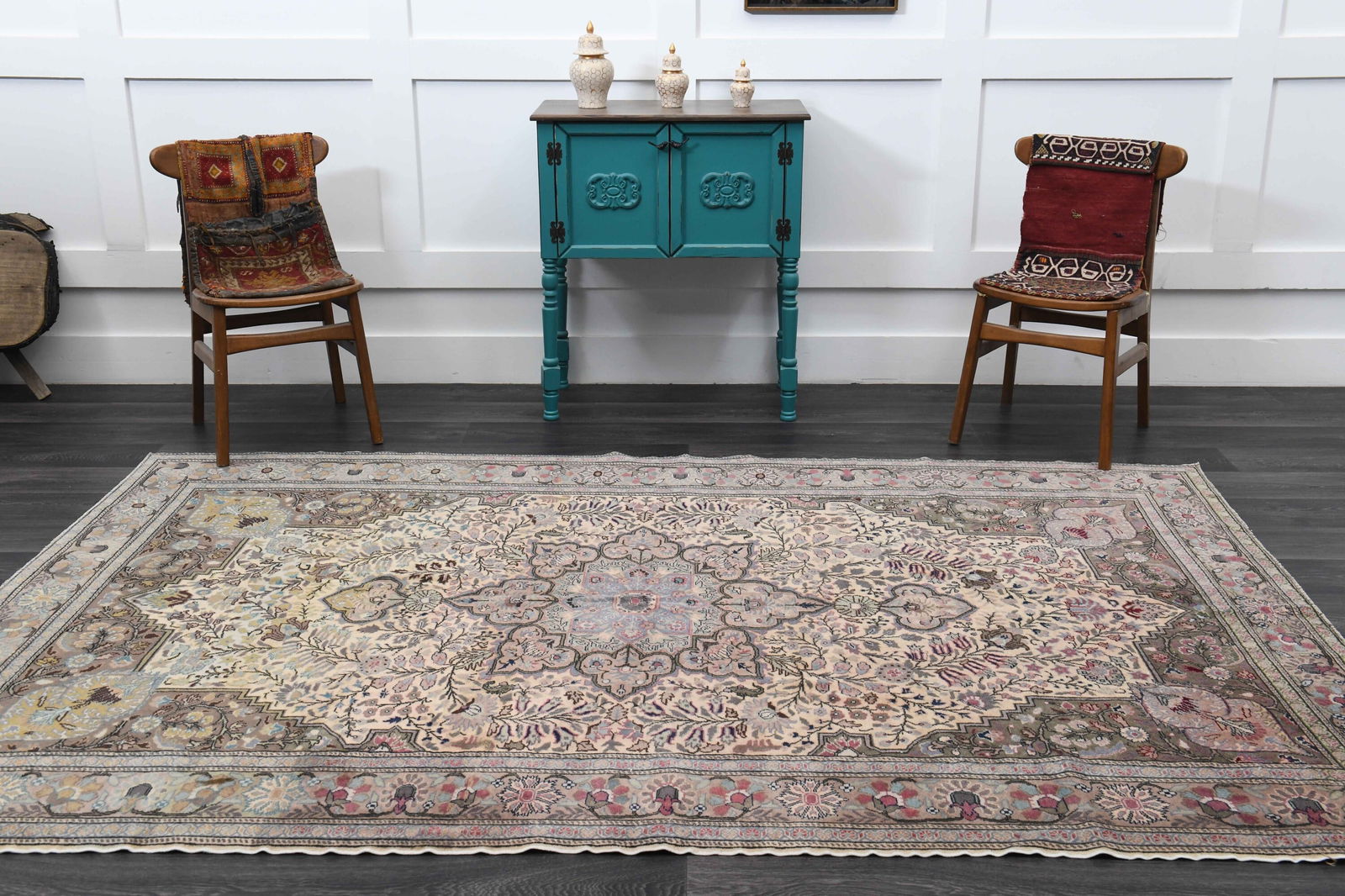 6.2x9.4 ft, ANTIQUE TURKISH OUSHAK Rug - 2