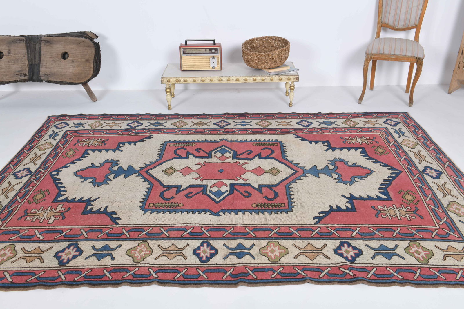 6.3x9 ft, TURKISH Rug, OUSHAK - 3