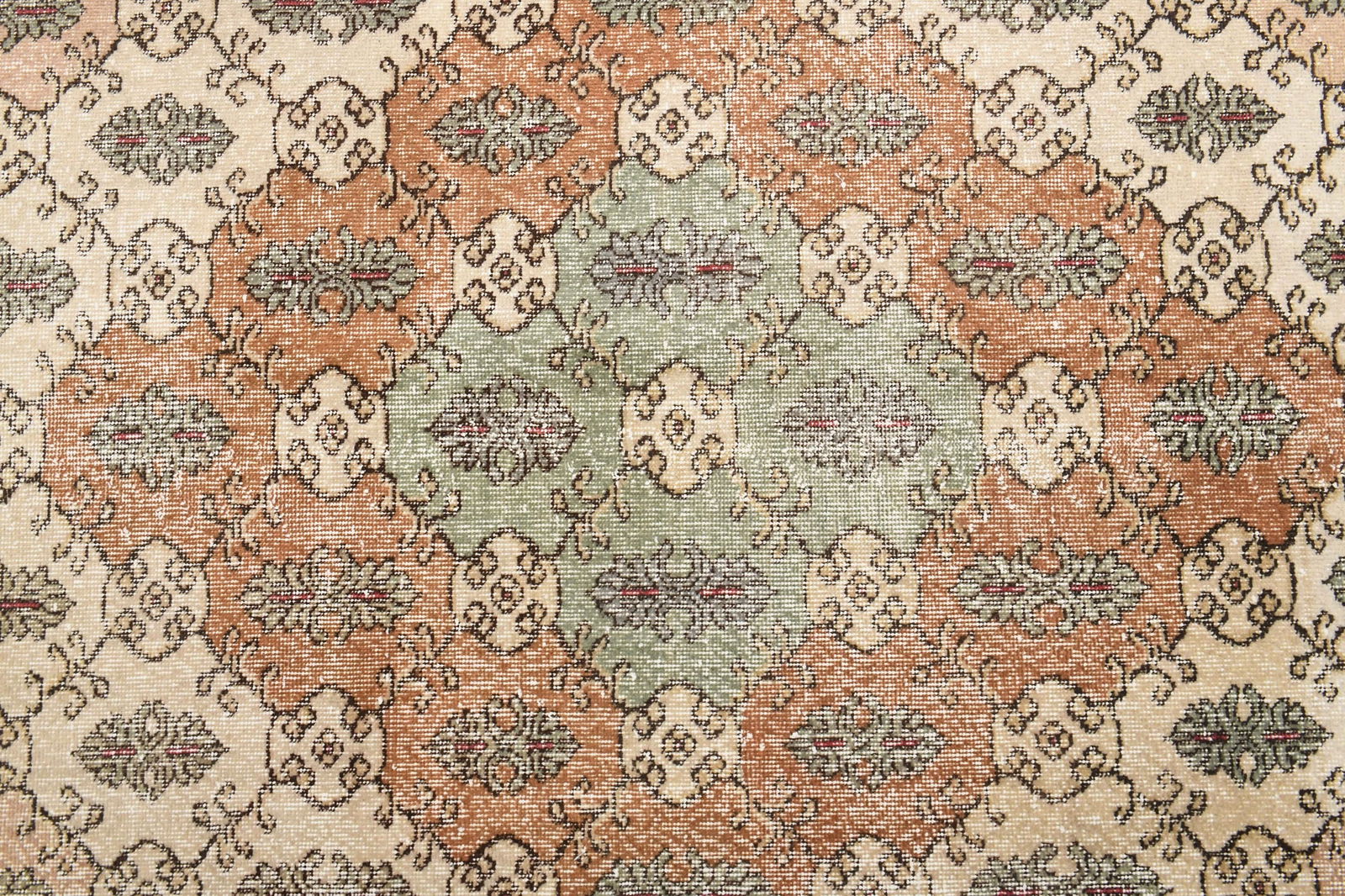 6.4x9.3 ft, Mid 20th Century Rustic Wool Vintage RUG - 5